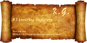Klinszky György névjegykártya