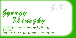 gyorgy klinszky business card